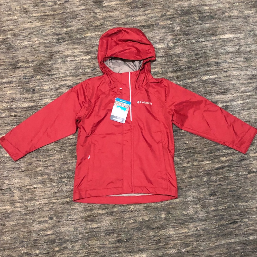 NWT, Columbia red kids waterproof jacket